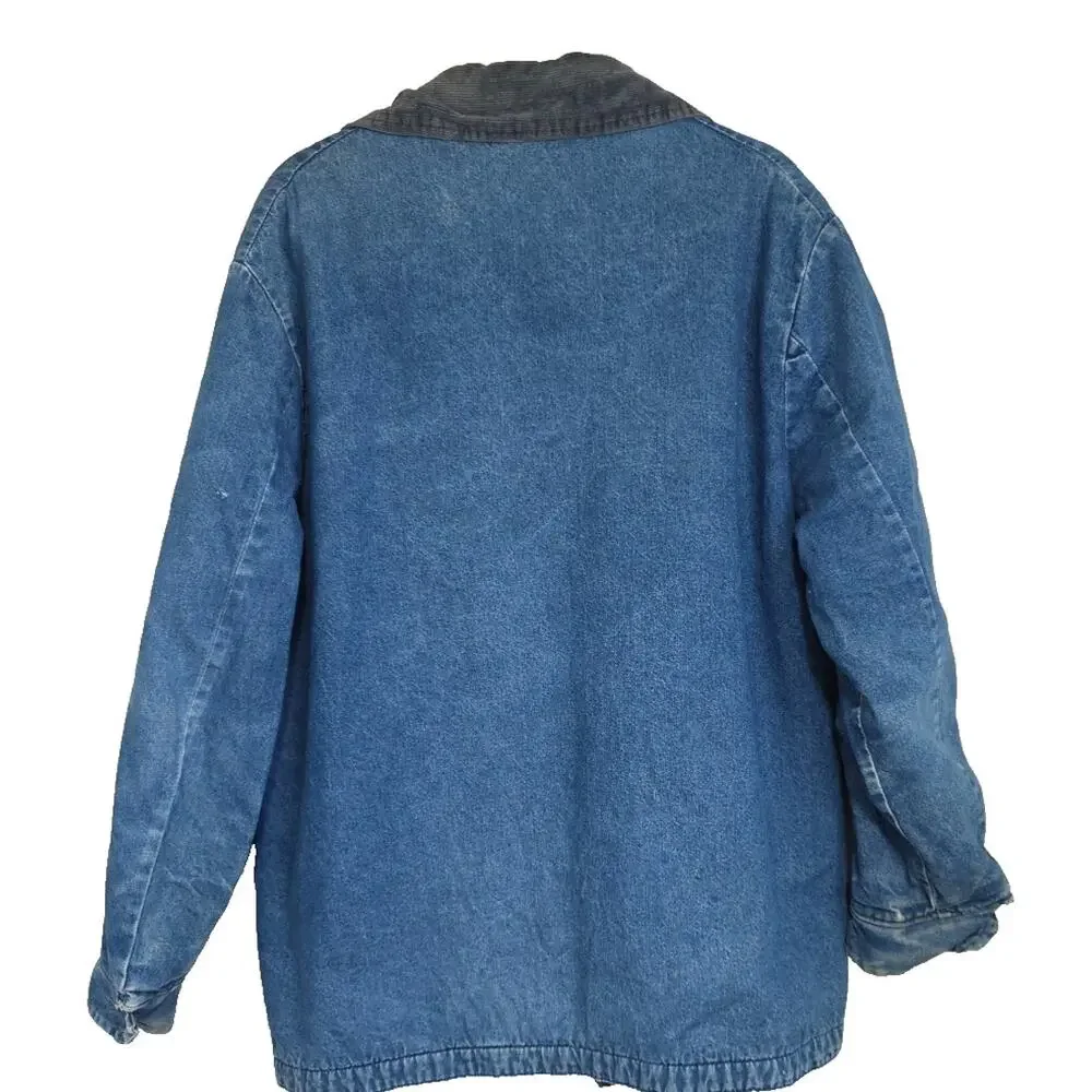VTG Wrangler Big Ben Mens Barn Chore Coat Corduroy Collar Lined Distressed U.S.A - Picture 3 of 16